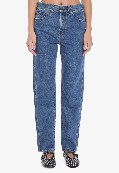 Khaite Corben Straight-leg Jeans In Blue