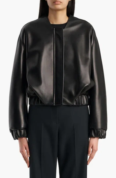 Khaite Cordan Lambskin Leather Jacket In Black
