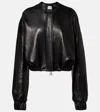 Khaite Cropped Bomber Jacket In Buttery-soft Nappa Lambskin In Black