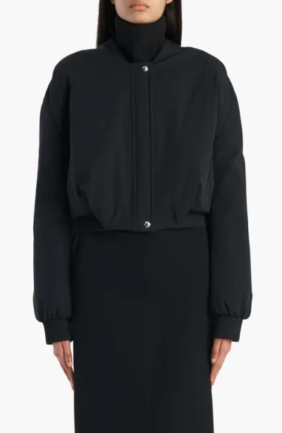 Khaite Cordan Nylon Blend Bomber Jacket In Black
