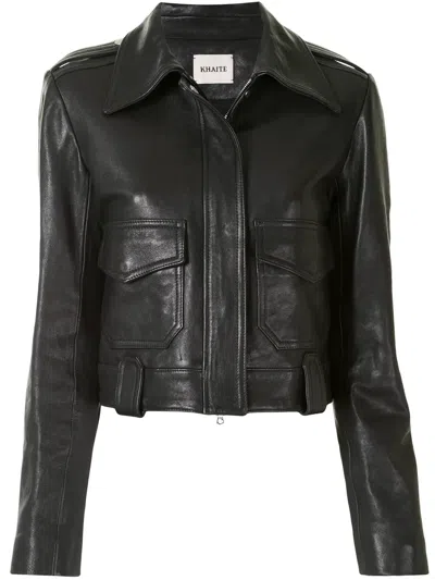 Khaite Cordelia Motorcycle Jacket In Black