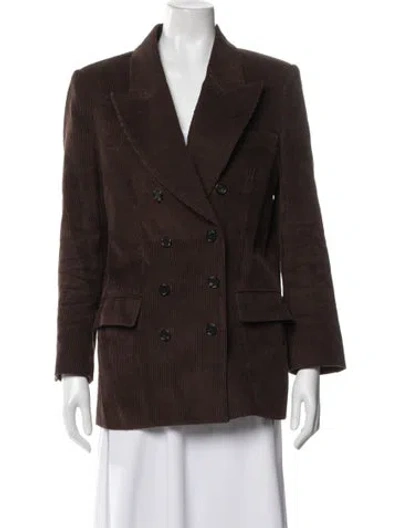 Pre-owned Khaite Corduroy Blazer In Brown