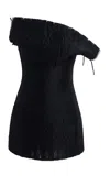 Khaite Corinne Asymmetric Wool Bustier Top In Navy
