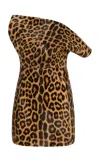 Khaite Corinne Leopard-print Calf Hair Bustier Top In Animal