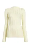 Khaite Cosette Ribbed-knit Top In White