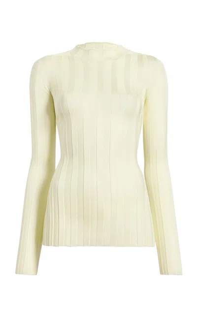 Khaite Cosette Ribbed-knit Top In White