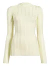 Khaite Cosette Ribbed-knit Top In Yellow