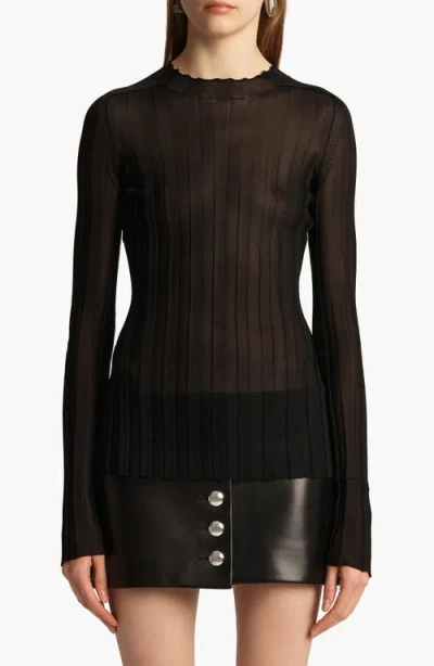 KHAITE KHAITE COSETTE SHEER RIB TOP