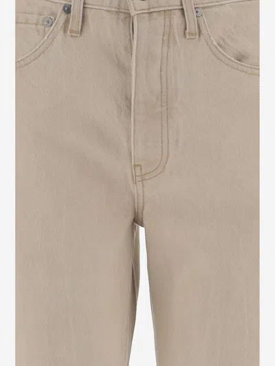 Khaite Cotton Five-pocket Trousers In Neutral