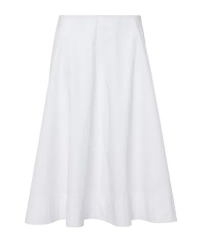 Khaite Cotton Midi Skirt In White