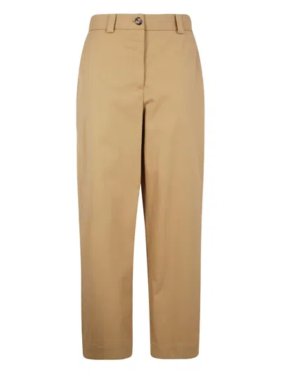 Khaite Cotton Straight-leg Trousers In Neutrals