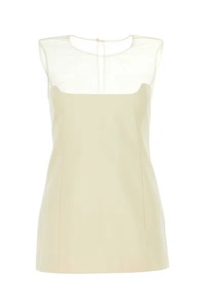 Khaite Cotton-blend Top With Silk Lining In White