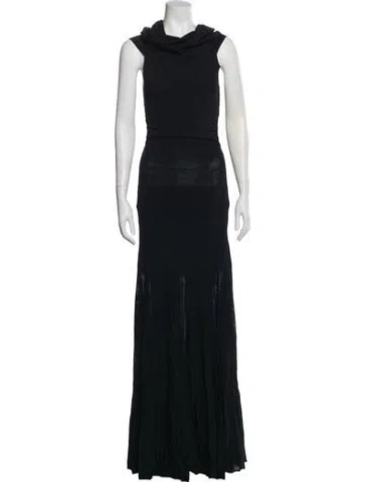 Pre-owned Khaite Cowl Neck Long Dress In Black