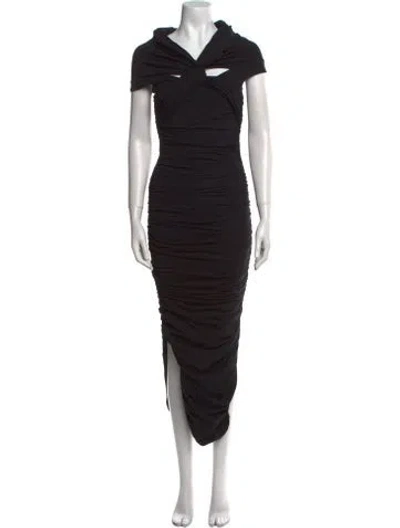 Pre-owned Khaite Cowl Neck Long Dress In Black
