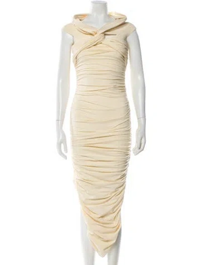 Pre-owned Khaite Cowl Neck Long Dress In Neutral