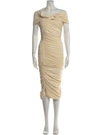 Pre-owned Khaite Cowl Neck Long Dress In Neutral