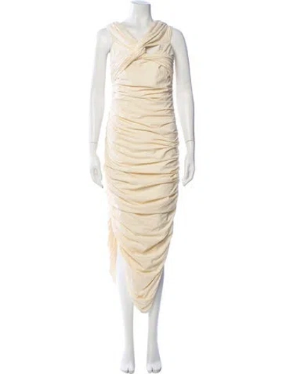 Pre-owned Khaite Cowl Neck Long Dress In Neutral