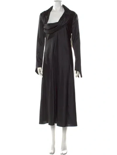 Pre-owned Khaite Cowl Neck Long Dress W/ Tags In Black