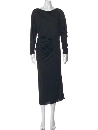 Pre-owned Khaite Cowl Neck Long Dress W/ Tags In Gray