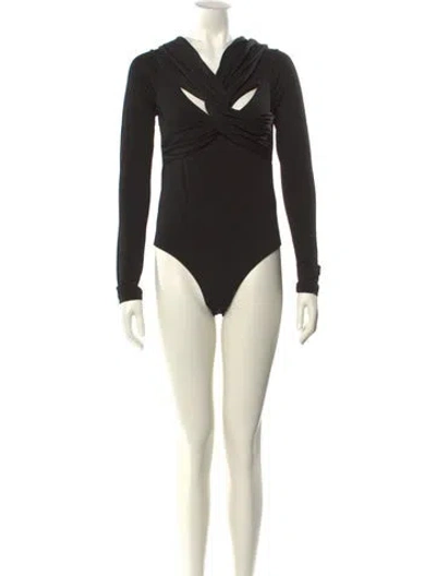 Pre-owned Khaite Cowl Neck Long Sleeve Bodysuit In Black