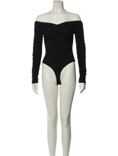 Pre-owned Khaite Cowl Neck Long Sleeve Bodysuit In Black