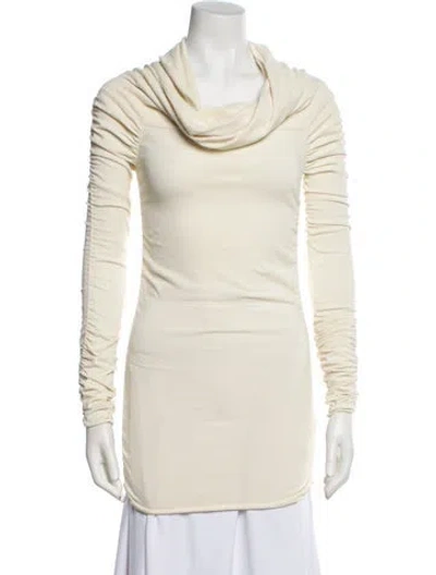 Pre-owned Khaite Cowl Neck Long Sleeve Tunic In Neutral