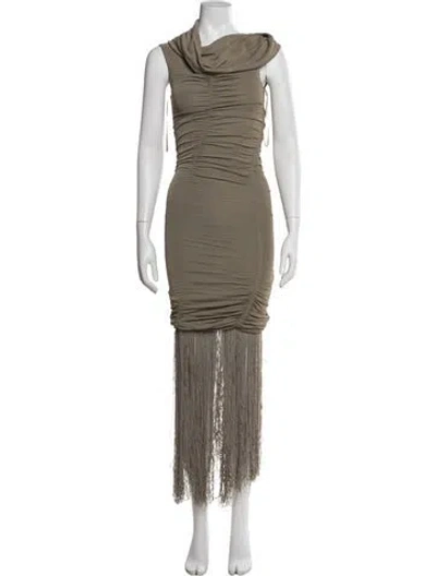 Pre-owned Khaite Cowl Neck Mini Dress In Green