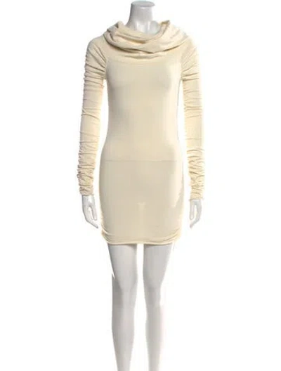 Pre-owned Khaite Cowl Neck Mini Dress In Neutral