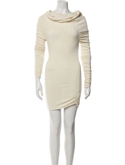 Pre-owned Khaite Cowl Neck Mini Dress In Neutral