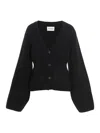 Khaite Scarlet Cashmere Cropped Cardigan In Blue