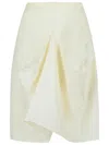 Khaite Sawyer White Silk Skirt In Cream