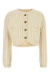 Khaite Balser Cable-knit Cashmere And Mohair-blend Cardigan In Cream