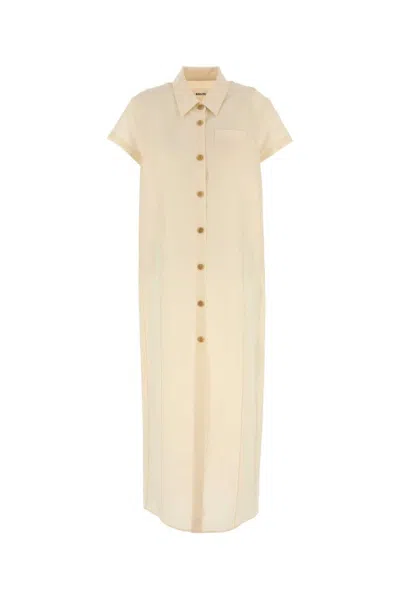 KHAITE CREAM LINEN BLEND IFFY SHIRT DRESS