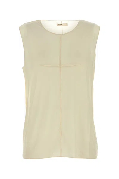 KHAITE CREAM STRETCH CUPRO ALLO TOP