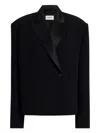 Khaite Notched Lapel Single-button Jacket In Black