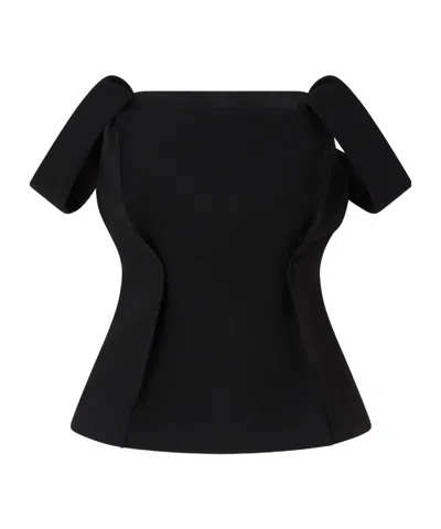 Khaite Yasmina Crepe Blouse In Black