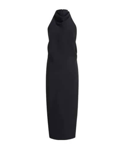 Khaite Crepe Midi Dress In Black