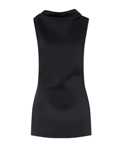 Khaite Astor Crepe Mini Dress In Black