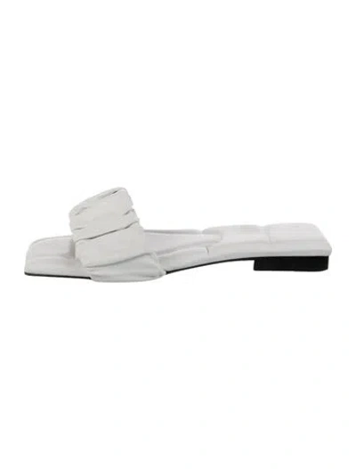 Pre-owned Khaite Crete Leather Slides In White