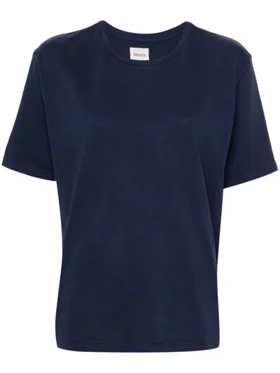 Khaite Crew-neck Cotton T-shirt In Blue