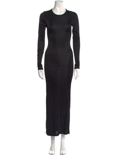 Pre-owned Khaite Crew Neck Long Dress In Black