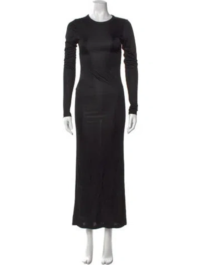 Pre-owned Khaite Crew Neck Long Dress In Black