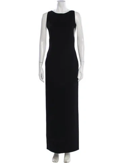 Pre-owned Khaite Crew Neck Long Dress In Black