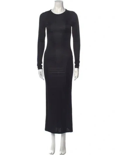 Pre-owned Khaite Crew Neck Long Dress In Black