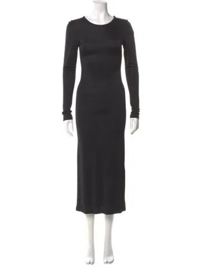 Pre-owned Khaite Crew Neck Long Dress In Gray