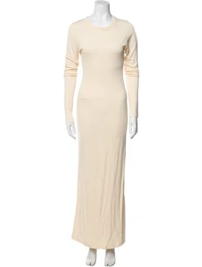 Pre-owned Khaite Crew Neck Long Dress In Neutral