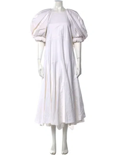 Pre-owned Khaite Crew Neck Long Dress In Neutrals/white