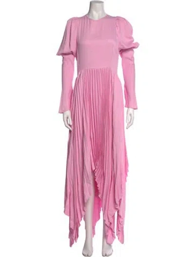 Pre-owned Khaite Crew Neck Long Dress In Pink