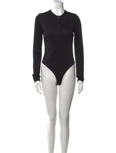 Pre-owned Khaite Crew Neck Long Sleeve Bodysuit In Black