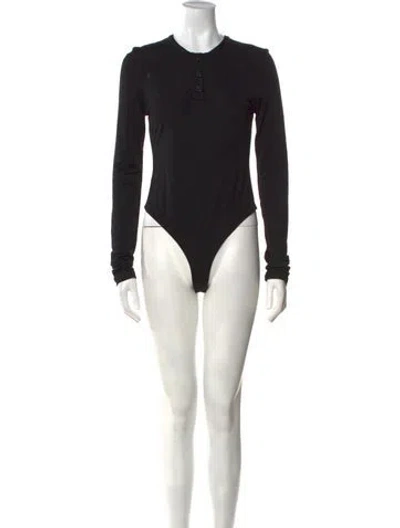 Pre-owned Khaite Crew Neck Long Sleeve Bodysuit In Black
